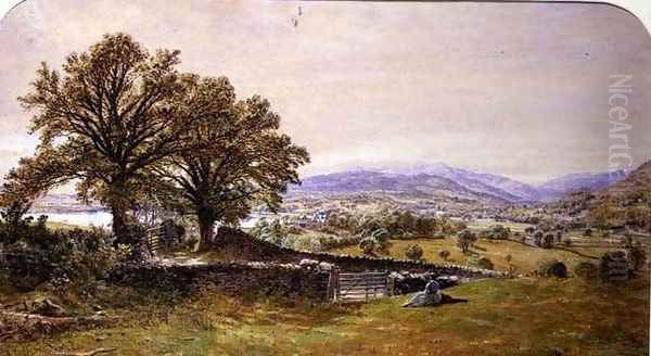 Lady in a Landscape, Ambleside Oil Painting by Waller Hugh Paton