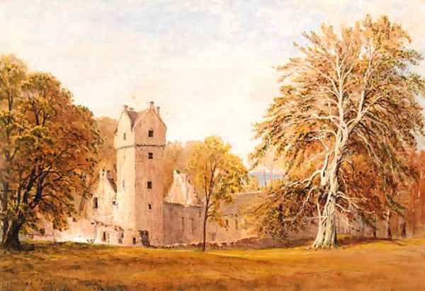 Claverhouse Tower, Angus Oil Painting by Waller Hugh Paton