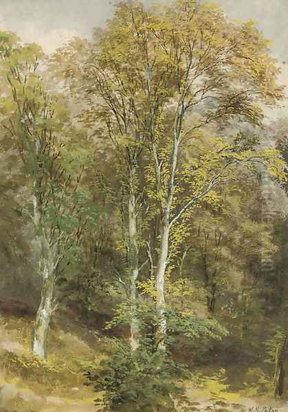 Two woodland scenes Oil Painting by Waller Hugh Paton