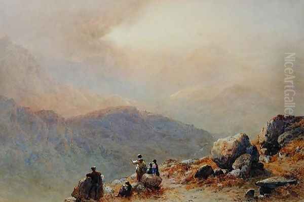 Snowdon by Sunset, 1869 Oil Painting by Aaron Edwin Penley