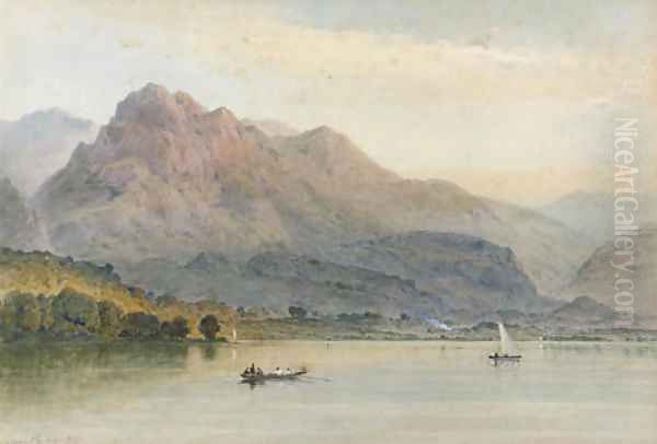 An extensive lake, India Oil Painting by Aaron Edwin Penley