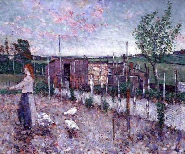 Poultry Yard, Gartcosh, 1906 Oil Painting by John Quinton Pringle