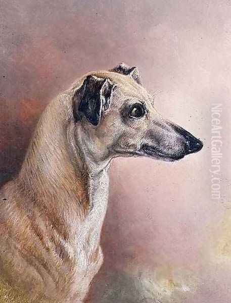 Head of a Greyhound Oil Painting by H. Morley Park