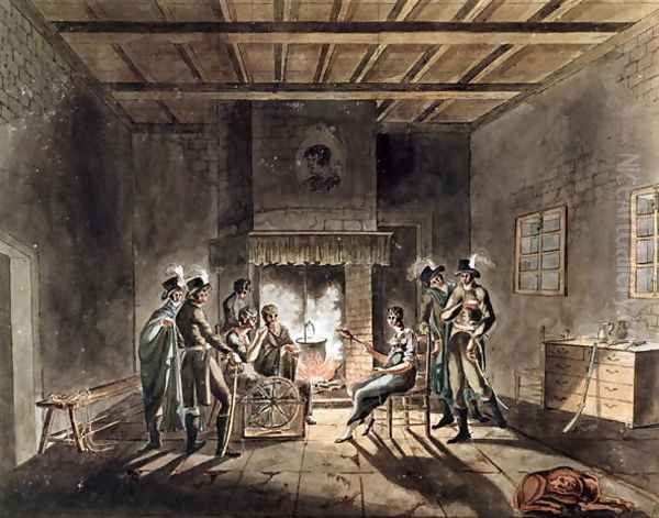 The Conspirators of the Cadoudal Affair, c.1804 Oil Painting by Armand de Polignac