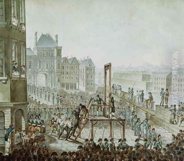 The Execution of Georges Cadoudal 1771-1804 and his Accomplices, Place de Greve, 25th June 1804 Oil Painting by Armand de Polignac