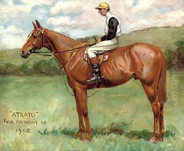 Atrato, with Ivor Anthony up Oil Painting by George Paice