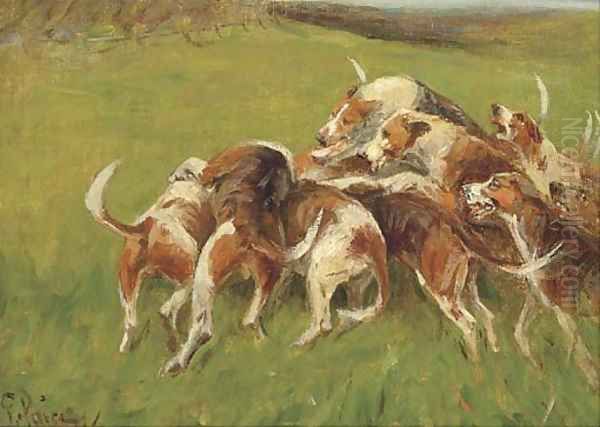 Hounds closing in Oil Painting by George Paice