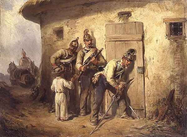 The Ambuscade, 1846 Oil Painting by August Xaver Karl von Pettenkofen