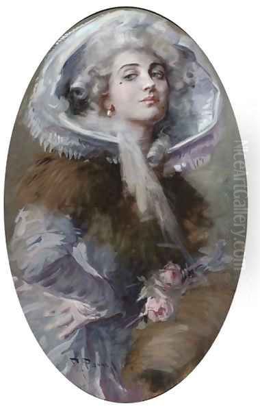 An Edwardian beauty Oil Painting by Reginald Pannett