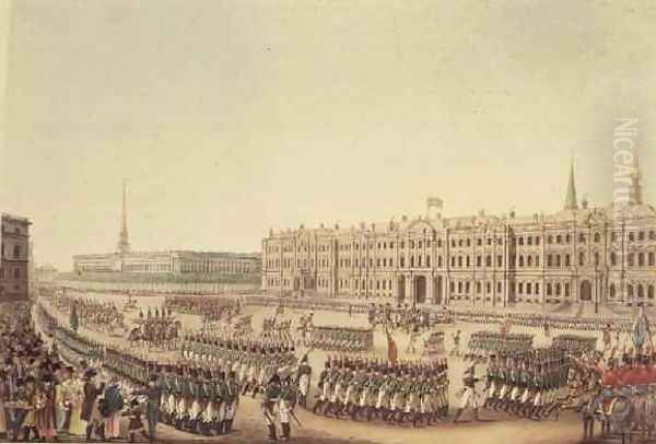 View of the Parade and Imperial Palace of St.Petersburg Oil Painting by Benjamin Patersson