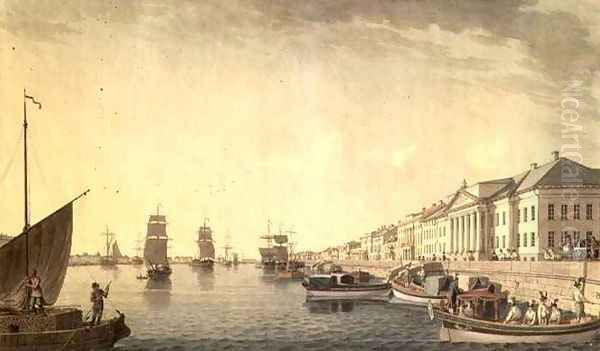 The English Embankment by the Senate, 1801 Oil Painting by Benjamin Patersson