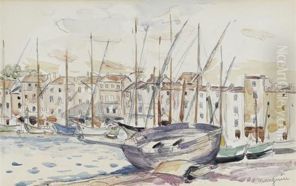 Saint-tropez, Le Bateau Bleu Oil Painting by Henri Charles Manguin