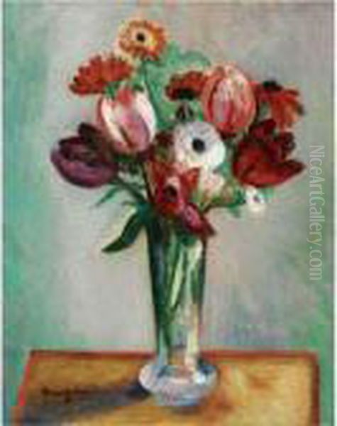 Tulipes Et Renoncules Oil Painting by Henri Charles Manguin