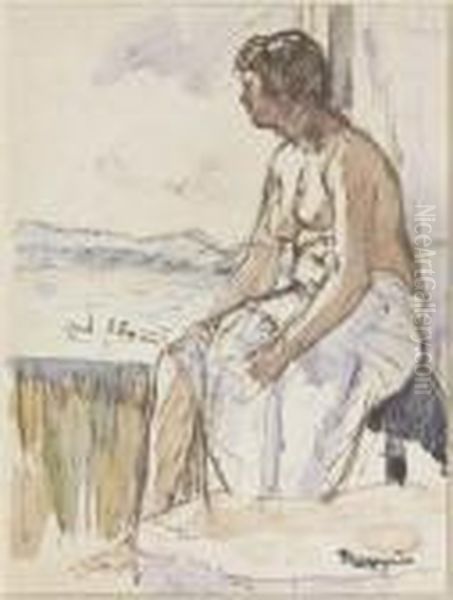 Nu A L'oustalet, Saint-tropez by Henri Charles Manguin