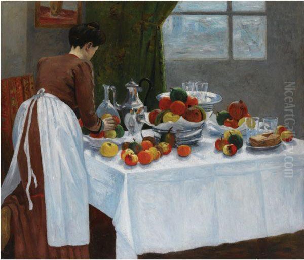 Jeanne Devant La Nature Morte Oil Painting by Henri Charles Manguin