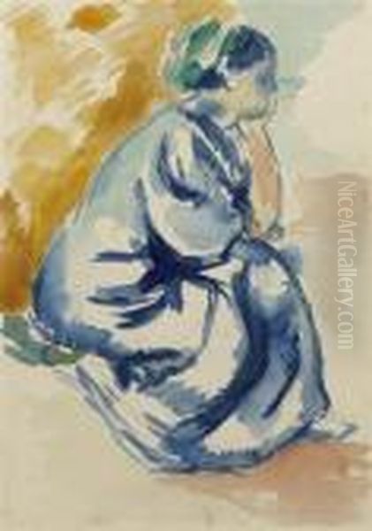 La Robe Bleue, Jeanne Oil Painting by Henri Charles Manguin