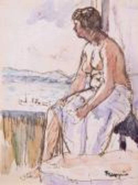 Saint-tropez, Nu A La Fenetre by Henri Charles Manguin