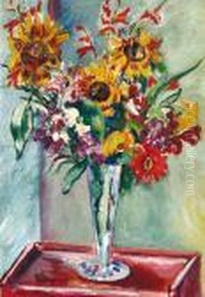 Bouquet De Tournesols Oil Painting by Henri Charles Manguin