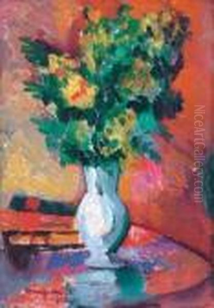 Les Mimosas Oil Painting by Henri Charles Manguin