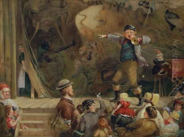 The Travelling Menagerie, 1872 Oil Painting by Frederick Piercy