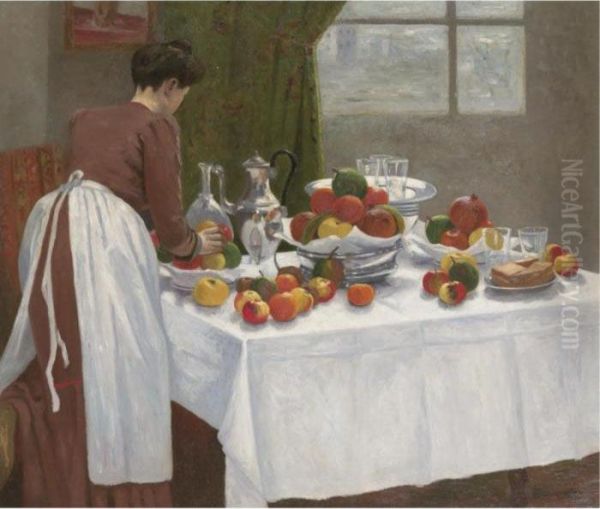 Jeanne Devant La Nature Morte Oil Painting by Henri Charles Manguin