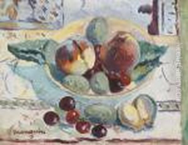 Peches, Cerises Et Amandes Oil Painting by Henri Charles Manguin