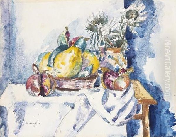 Nature Morte Aux Chardons Oil Painting by Henri Charles Manguin