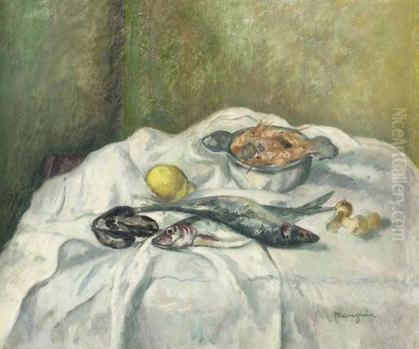 Harengs Et Crevettes Oil Painting by Henri Charles Manguin