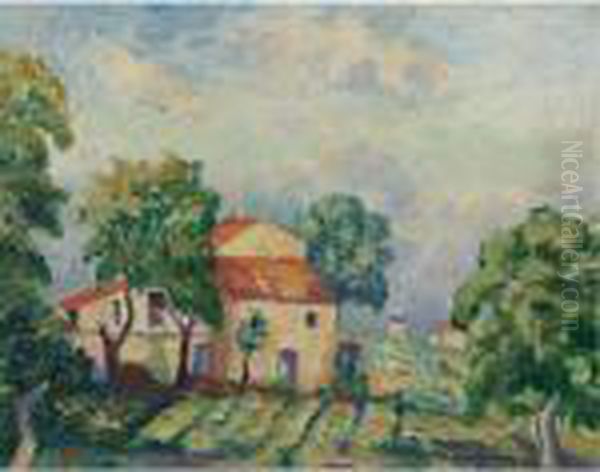 La Ferme Olivier A St. Tropez Oil Painting by Henri Charles Manguin