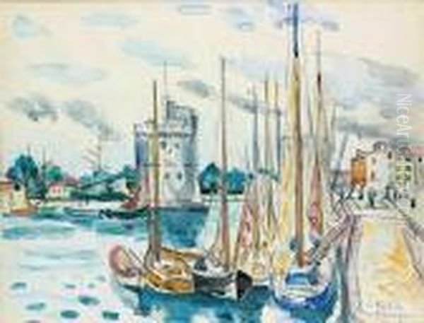 Port De La Rochelle, Juillet 1924 Oil Painting by Henri Charles Manguin