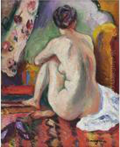 Nu Assis De Dos Oil Painting by Henri Charles Manguin