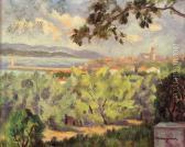 Saint-tropez Vu Du Jardin De L'hotel Latitude Oil Painting by Henri Charles Manguin