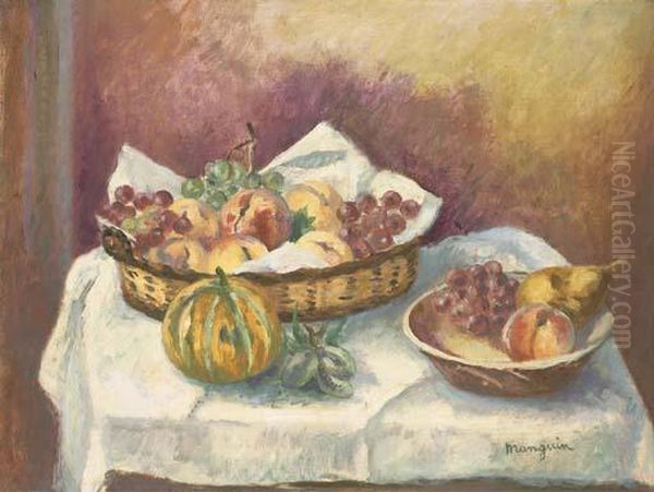 Corbeille De Fruits Et Melon by Henri Charles Manguin