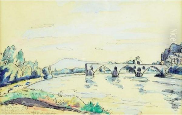 Le Pont D'avignon Oil Painting by Henri Charles Manguin