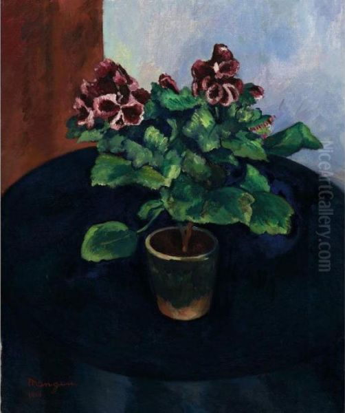 Les Pelargoniums Oil Painting by Henri Charles Manguin