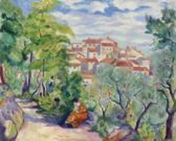 Chemin A Ramatuelle Oil Painting by Henri Charles Manguin