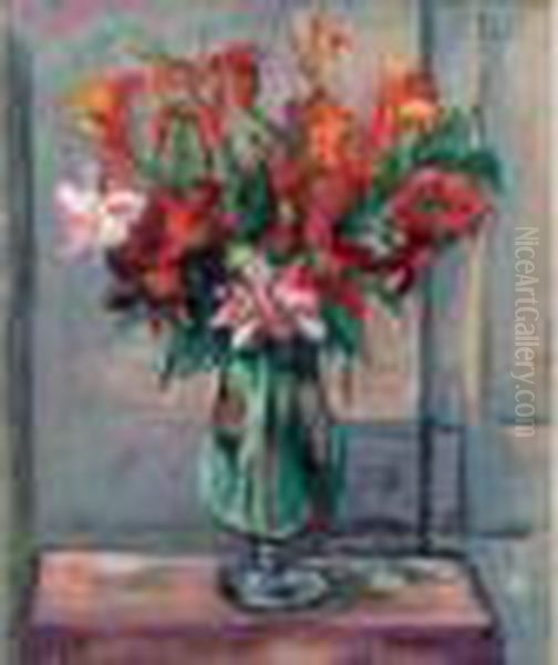 Bouquet Compose Oil Painting by Henri Charles Manguin