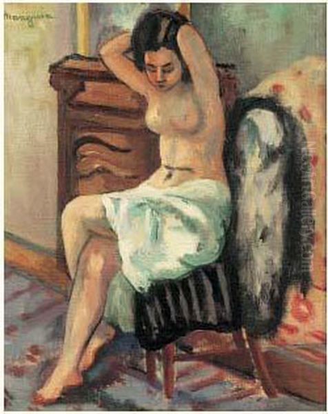 Jeune Femme, Assise, Bras Derriere La Tete, Vers 1924 by Henri Charles Manguin