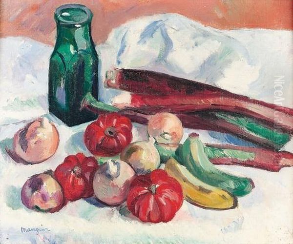 Nature Morte A La Rhubarbe. Oil Painting by Henri Charles Manguin