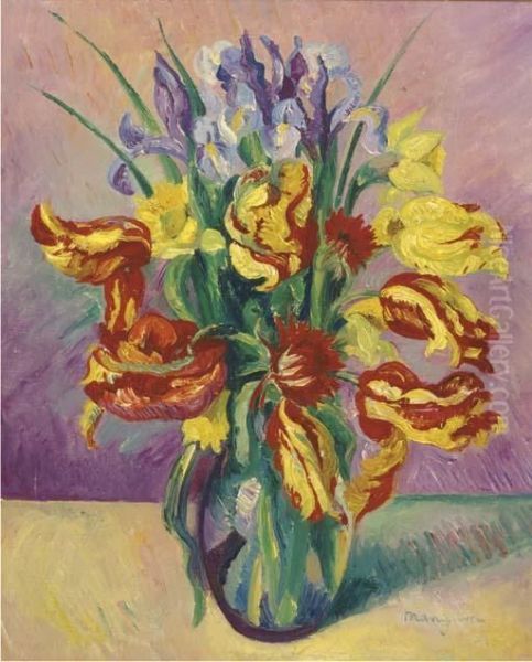 Tulipes Perroquet Oil Painting by Henri Charles Manguin