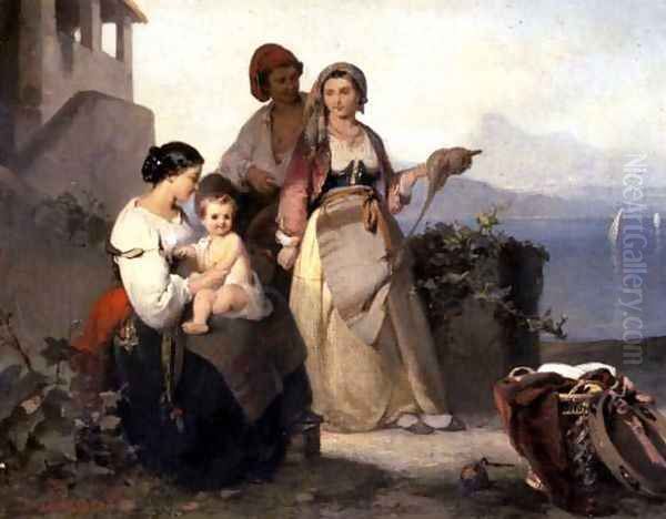 The Neapolitan Family, 1865 2 Oil Painting by Karel Frans Philippeau