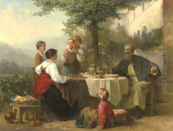 Il pasto del viandante Oil Painting by Karel Frans Philippeau