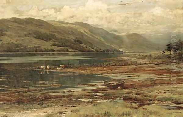 Cattle watering by an estuary Oil Painting by William Pratt