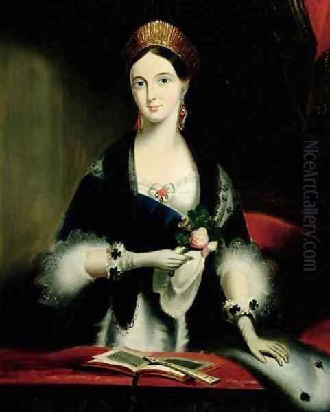 Queen Victoria at Drury Lane Theatre Oil Painting by Edmund Thomas Paris