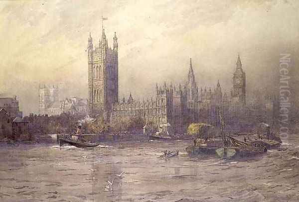 The Houses of Parliament Oil Painting by Maude Parker