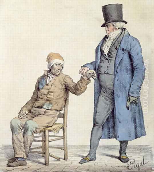 You are Fine, depiction of the poor mans doctor, engraved by Langlume fl.1822-24 1825 Oil Painting by Pigal, Edme Jean