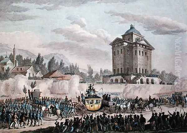 The Return to Paris of Louis XVI 1754-93 from Varennes, 26th June 1791, engraved by Reinier Vinkeles 1741-1816 and Daniel Vrydag 1765-1822 Oil Painting by Prieur, Jean Louis, II