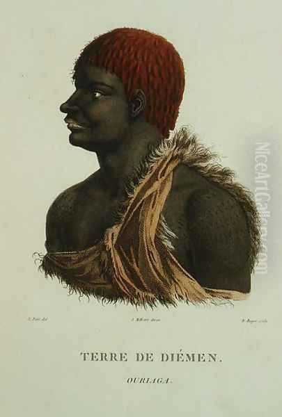 T.1548 Ouriaga from Van Diemans Land, plate 9 from Voyage of Discovery to Australian Lands, engraved by B. Roger, 1807 Oil Painting by N. Petit