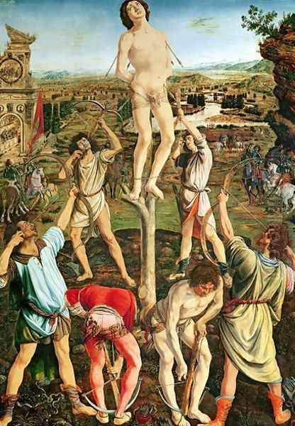 Martyrdom of St. Sebastian, 1475 Oil Painting by Piero del Pollaiolo