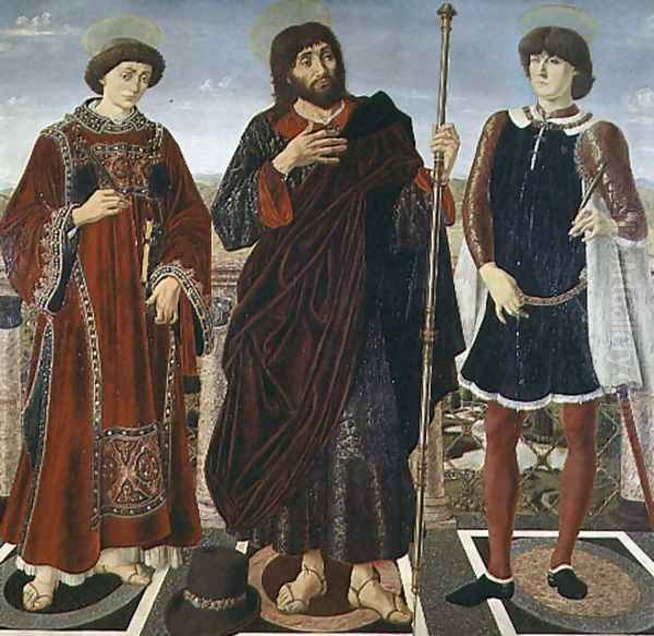 SS. Vincent of Saragossa, James and Eustace Oil Painting by Piero del Pollaiolo